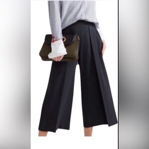 RAG & BONE ROWE PANT Navy Blue High Rise Wide Leg Faux Wrap Flat Front NWOT 6